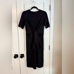 MAAC London Black Structured Sheath Dress Tie Waist Size Small
